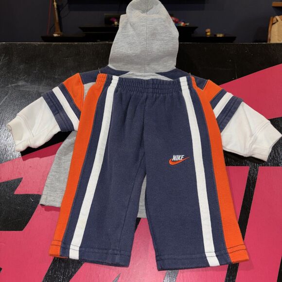 VINTAGE Y2K Nike Embroidered HOODIE & PANTS SET Toddler 12 Month Football - Picture 5 of 6